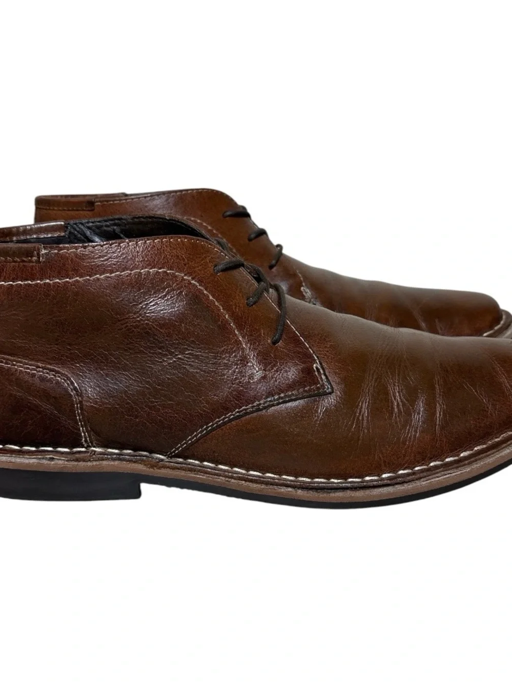 Steve Madden Ivan Chukka Boots Brown Leather Size 12 Casual Dress Shoes